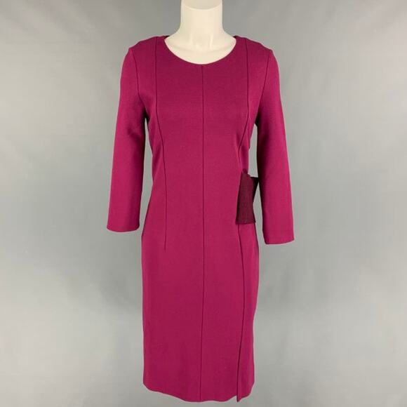 MAISON MARTIN MARGIELA Size 4 Raspberry Viscose Blend Fitted Cocktail Dress - Picture 1 of 7